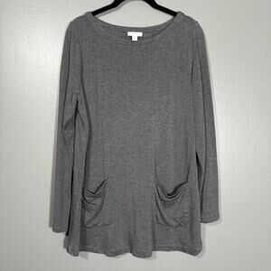 J Jill Pure Jill Women's Minimalist Gray Tunic Length Top - Size Small - Pockets